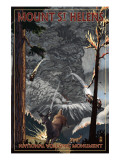 Mount St Helens - Eruption Scene with Deer