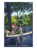 Florida - Seminole Indians by a Dug-Out Canoe