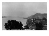 Hannibal  Missouri - View of Mississippi River and Docked Riverboat