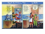 Comic Cartoon - Man Only Helps with Dishes When Dinner is Just for Two