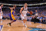 Los Angeles Lakers v Dallas Mavericks - Game Three  Dallas  TX - MAY 6: Dirk Nowitzki and Kobe Brya