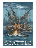 Kraken Attacking Ship - Seattle