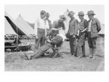 Regimental Barber Shaves the Troops
