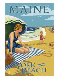 York Beach  Maine - Beach Scene