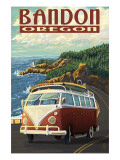 Bandon  Oregon - VW Van Coast Scene