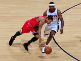 Chicago Bulls v Atlanta Hawks - Game Six  Atlanta  GA - MAY 12: Derrick Rose and Joe Johnson
