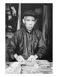 Chinese Cigar Maker In Native Costume