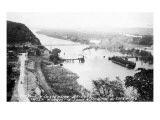 Marquette  Iowa - View of Mississippi Suspension Bridge  Prairie du Chien
