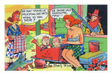 Comic Cartoon - Hillbillies; Mom Asking Daughter if the Travelin' Salesman Would Write