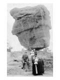 Colorado Springs  Colorado - Family Posing by Balanced Rock in Garden of Gods