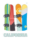 California - Snowboards in Snow