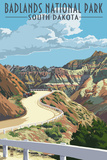Badlands National Park  South Dakota - Road Scene