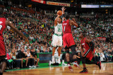 Miami Heat v Boston Celtics - Game Three  Boston  MA - MAY 7: Ray Allen  Chris Bosh and Dwyane Wade