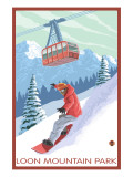 Loon Mountain Park - Snowboarder and Tram