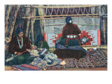 Navajo Ladies Weaving Rugs