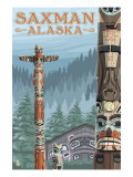 Saxman  Alaska - Totem Scene