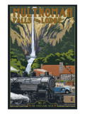 Multnomah Falls - Train and Cars