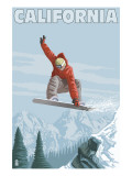 California - Snowboarder Jumping