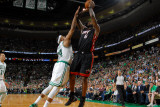 Miami Heat v Boston Celtics - Game Four  Boston  MA - MAY 9: LeBron James and Paul Pierce