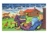 Comic Cartoon - Women are Peculiar  Mom Fell in Well and Hasn't Gotten Out