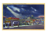 Old Orchard Beach  Maine - Amusement Center at Night View
