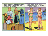 Comic Cartoon - Women Pack Too Much  Then Wear Too Little