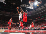 Atlanta Hawks v Chicago Bulls - Game Five  Chicago  IL - MAY 10: Derrick Rose and Josh Smith