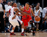 Chicago Bulls v Atlanta Hawks - Game Three  Atlanta  GA - MAY 6: Jeff Teague and Derrick Rose