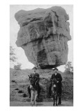Colorado Springs  CO - Garden of Gods Balanced Rock  Men on Burros