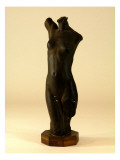 Study of Nude Female Torso is Made of Plaster and Painted to Appear Patinated