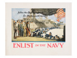 "Enlist in the Navy: Follow the Boys in Blue For Home and Country"  1918