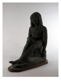 Statue of Plaster Depicts a Native American Man Wearing an Animal Hide Wrapped Around His Waist