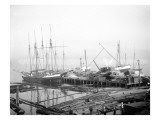 Ships Loading Timber at Docks  Seattle  1916