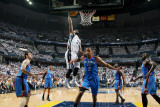 Oklahoma City Thunder v Memphis Grizzlies - Game Six  Memphis  TN - MAY 13: OJ Mayo and Thabo Sef