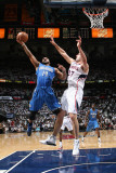 Orlando Magic v Atlanta Hawks - Game Three  Atlanta  GA - APRIL 22: Jameer Nelson and Zaza Pachulia