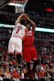 Miami Heat v Chicago Bulls - Game Two  Chicago  IL - MAY 18: Udonis Haslem and Derrick Rose