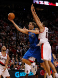 Dallas Mavericks v Portland Trail Blazers - Game Three  Portland  OR - APRIL 21: Nicolas Batum and 