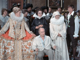 Louis de Funès   Yves Montand and Alice Sapritchshooting Picture: La Folie Des Grandeurs  1971