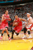 Chicago Bulls v Miami Heat - Game Three  Miami  FL - MAY 22: Derrick Rose and Mike Bibby