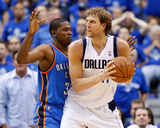 Oklahoma City Thunder v Dallas Mavericks - Game Two  Dallas  TX - MAY 19: Dirk Nowitzki and Kevin D