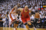 Chicago Bulls v Miami Heat - Game Three  Miami  FL - MAY 22: Carlos Boozer and Joel Anthony