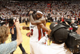 Chicago Bulls v Miami Heat - Game Four  Miami  FL - MAY 24: LeBron James and Dwyane Wade
