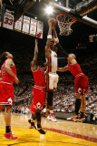 Chicago Bulls v Miami Heat - Game Four  Miami  FL - MAY 24: Chris Bosh  Carlos Boozer and Luol Deng