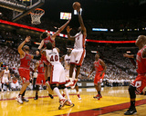 Chicago Bulls v Miami Heat - Game Four  Miami  FL - MAY 24: LeBron James and Joakim Noah