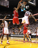 Chicago Bulls v Miami Heat - Game Four  Miami  FL - MAY 24: Derrick Rose  Joel Anthony and LeBron J