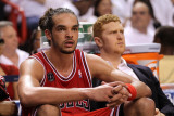 Chicago Bulls v Miami Heat - Game Three  Miami  FL - MAY 22: Joakim Noah and Brian Scalabrine