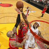 Chicago Bulls v Miami Heat - Game Four  Miami  FL - MAY 24: LeBron James  Carlos Boozer  Joakim Noa