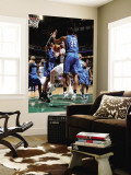 Orlando Magic v Utah Jazz: Gordon Hayward  Malik Allen and Dwight Howard