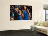 Dallas Mavericks v New Orleans Hornets: Rick Carlisle  Jose Barea and Dirk Nowitzki