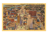 Aerial View of Downtown Buffalo  New York